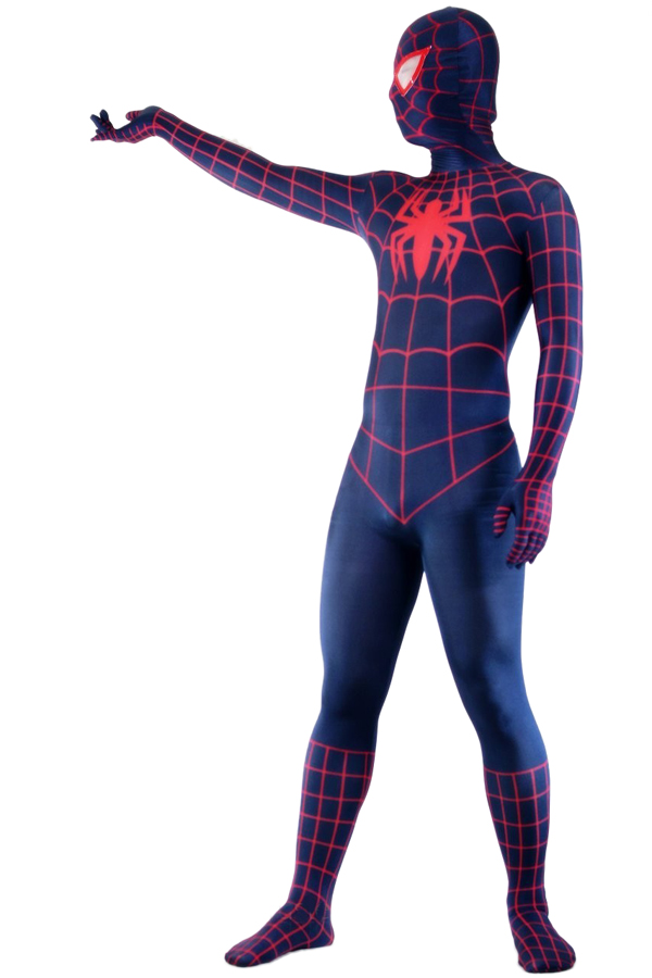 Halloween Costumes Dashing Black Spiderman Zentai Suit - Click Image to Close